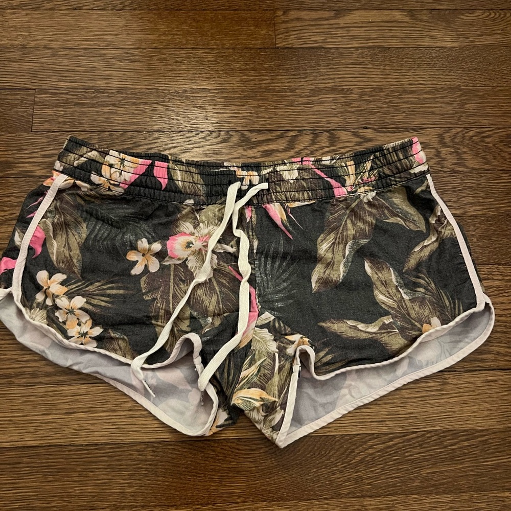 Floral Print Shorts with Drawstring